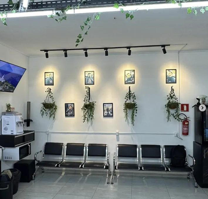 Detalhes e decoração da barbearia